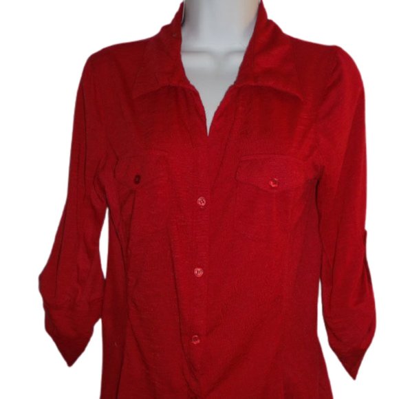 ---  Bongo Red Button Down Jersey Shirt XL - Picture 1 of 2